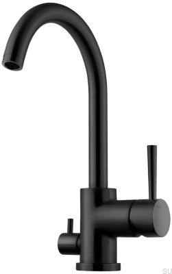 Grifo de cocina con válvula para lavavajillas EVO184 Latón Negro Mate