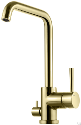 Grifo de cocina con válvula para lavavajillas EVO984 Latón Oro Miel