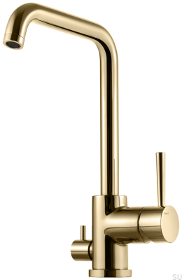 Grifo de cocina con válvula para lavavajillas EVO984 Latón pulido Sin lacar