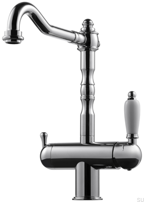 Grifo de cocina con válvula para lavavajillas FME184 Latón Plata Cromo