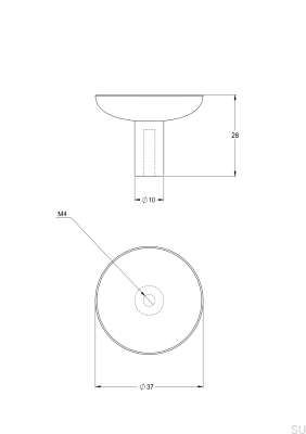 Pomo para mueble Pastille 37, latón, níquel cepillado