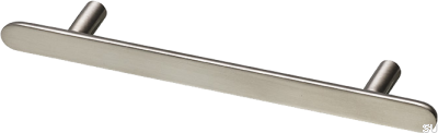 Tirador para mueble oblongo Pastille 128, latón niquelado, cepillado