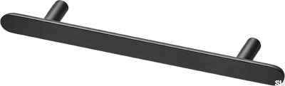 Tirador para mueble rectangular Pastille 128, latón, negro mate