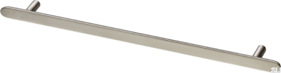 Tirador para mueble oblongo Pastille 256, latón niquelado, cepillado
