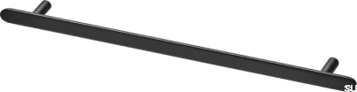 Tirador para mueble rectangular Pastille 256, latón, negro mate