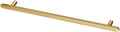 Tirador para mueble oblongo Pastille 256, latón pulido, sin barnizar