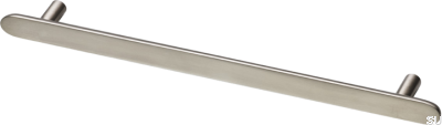 Tirador para mueble oblongo Pastille L 256, latón niquelado, cepillado