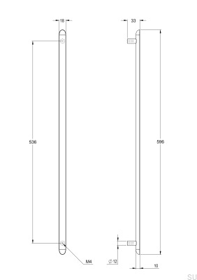 Tirador para mueble oblongo Pastille 536, latón, marrón