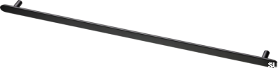 Tirador para mueble rectangular Pastille 536, latón, negro mate