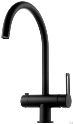 Grifo de cocina con válvula para lavavajillas RIN184 Latón Negro Mate