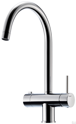 Grifo de cocina con válvula para lavavajillas SK New 184 Latón Plata Cromo