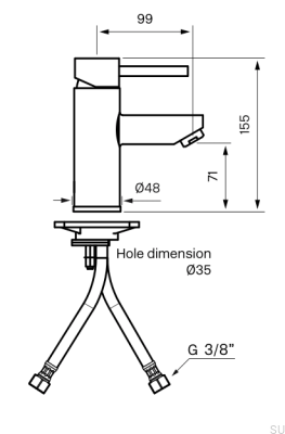 Grifo para lavabo de latón cromado plateado SK071