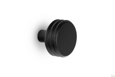 Perchero de pared Pulse 65 de madera de roble, color negro mate