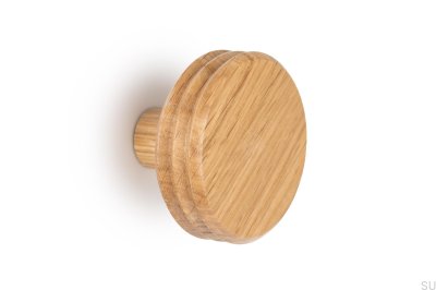 Perchero de pared ecológico Pulse 90 de madera de roble