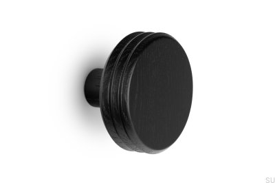 Perchero de pared Pulse 90 de madera de roble, color negro mate