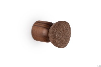 Pieza 48 Percha de pared de madera de nogal con corcho ecológico