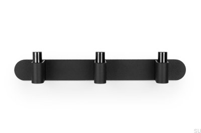 Perchero de pared Casey Rack 340 de aluminio y titanio negro pulido