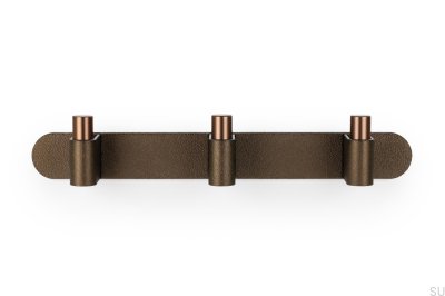Perchero de pared Casey Rack 340 de aluminio marrón mate