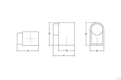 Tope de puerta de suelo Casey 47 de metal negro