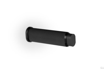 Tope de puerta de pared Brooklyn Wall 23 de aluminio cepillado negro