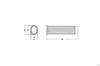 Tope de puerta de pared Brooklyn Wall 23 de aluminio cepillado negro