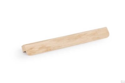 Tirador para mueble alargado Flapp Wood 160 de madera de roble sin barnizar