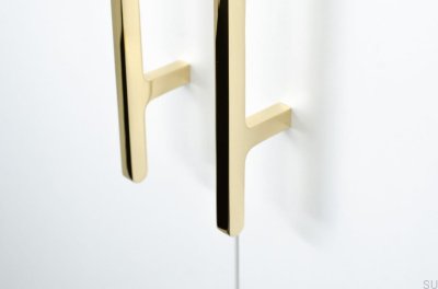 Tirador alargado para mueble Flat Line 430, latón pulido, sin barnizar