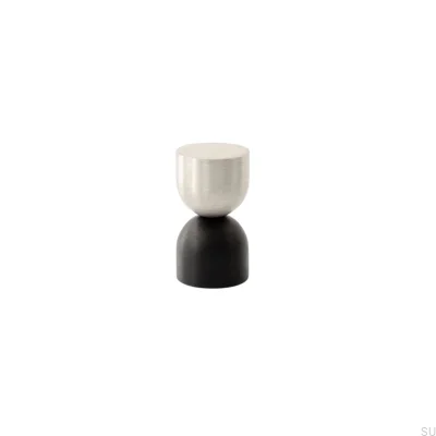 Kokeshi Mix 1832 - Pomo para muebles de acero cepillado con aluminio negro