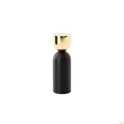 Colgador de pared Kokeshi Mix 1856 de latón pulido sin lacar con aluminio negro