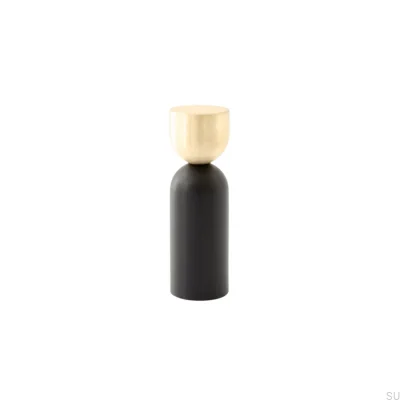 Colgador de pared Kokeshi Mix 1856 de latón cepillado sin lacar con aluminio negro