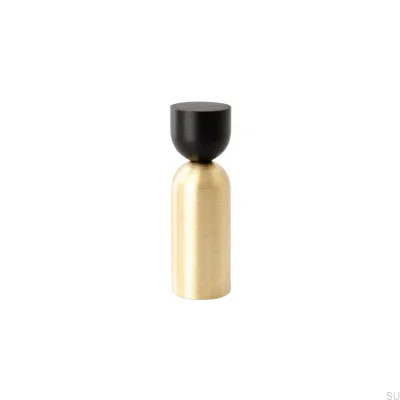 Colgador de pared Kokeshi Mix 1856 de latón cepillado sin lacar con aluminio negro