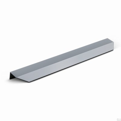 Tirador para muebles Modena 300 de metal con borde gris plateado