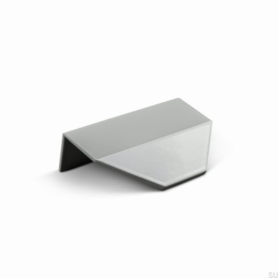 Tirador para muebles Modena 60 con borde gris seda metálico