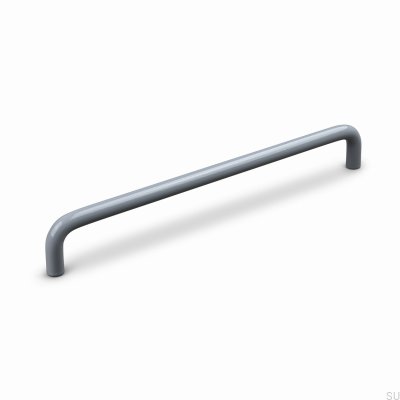Tirador alargado para muebles de metal Barga 224, color gris plata