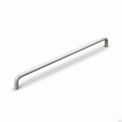 Tirador alargado para muebles Barga 320 de metal gris seda