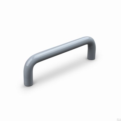 Tirador alargado para muebles Barga 96 de metal gris plateado