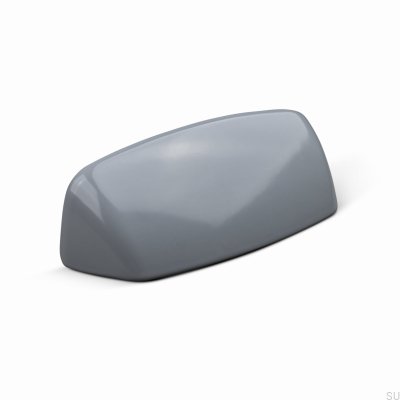 Tirador para muebles Pescara 64 de metal gris plateado con concha