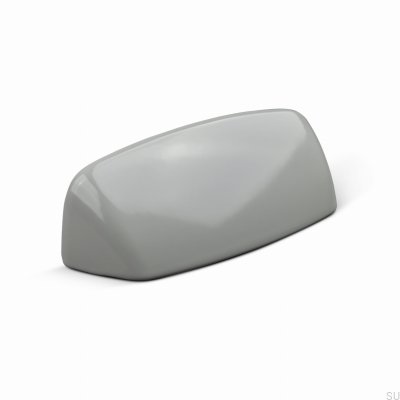 Tirador para muebles Pescara 64 de metal gris seda con concha