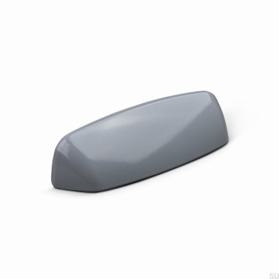 Tirador para muebles Pescara 96 de metal gris plata con concha