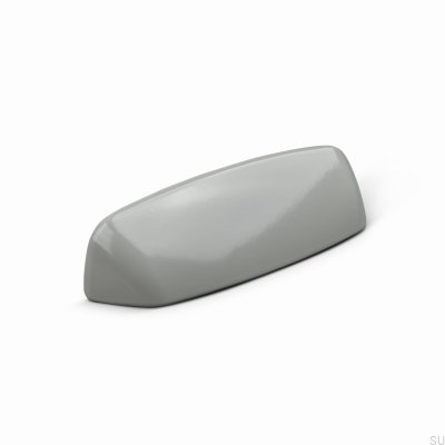 Tirador para muebles Pescara 96 de metal gris seda con concha
