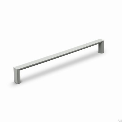 Tirador alargado para muebles Sala 192 de metal gris seda
