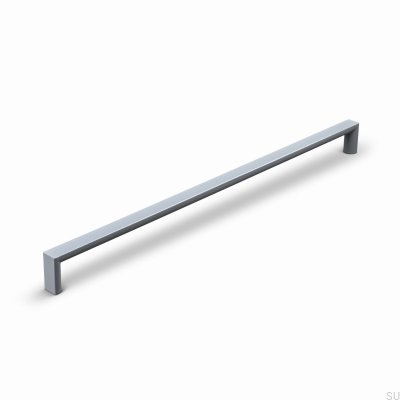 Tirador alargado para muebles Sala 320 de metal, color gris plata