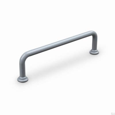 Tirador alargado para muebles de metal Venosa 128, color gris plata