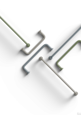 Tirador alargado para muebles Venosa 128 de metal gris seda