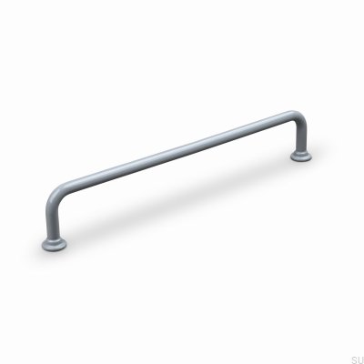 Tirador alargado para muebles Venosa 192 de metal gris plateado