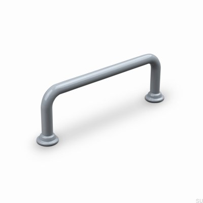 Tirador alargado para muebles de metal Venosa 96, color gris plateado