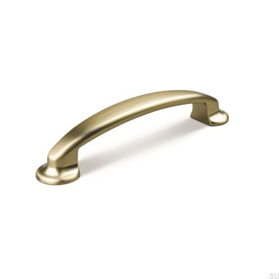 Tirador alargado para mueble Vittoria 96, metal dorado cepillado