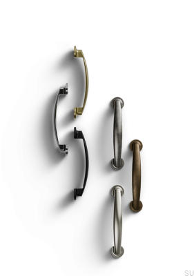 Tirador alargado para mueble Vittoria 96, metal dorado cepillado