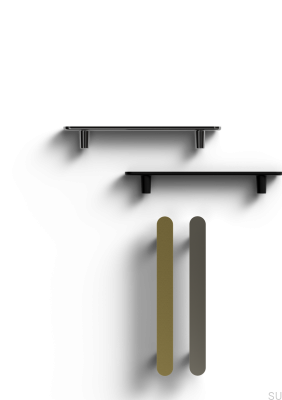 Tirador alargado para mueble Cesano 128, metal, plata, cromo, pulido