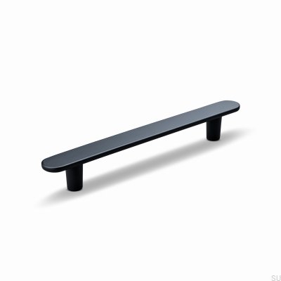 Tirador alargado para mueble Cesano 128, metal, negro mate